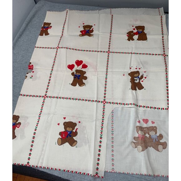 Luv Bears Picture Book Patches Quilting Fabric By Cranston 18 Blocks Teddy Bears - Picture 6 of 7
